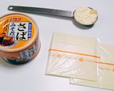 彼つまみ☆缶詰チンで2分!鯖味噌チーズ作り方1写真