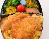 【キャラ弁】カツ丼・ブタちゃん弁当作り方1写真