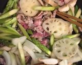 豚肉とアスパラ、蓮根の味噌炒め作り方5写真