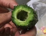 レンジで簡単！ ゴーヤの蟹カマ詰め作り方1写真