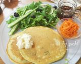 HM☆パクチーパンケーキde朝食プレート作り方5写真