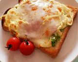子供ランチに♪ハムキャベツチーズトースト作り方4写真