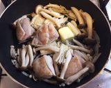 簡単秋味♡鶏肉ときのこの醤油バターパスタ作り方4写真