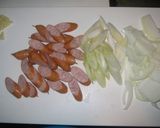 超簡単！ソーセージのねぎ炒め作り方1写真
