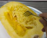 レンジで超簡単!そうめんかぼちゃのパスタ作り方5写真