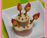 誕生日ケーキ　キャラ弁おかず ソーセージ作り方7写真