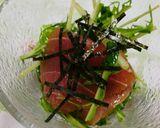 魚屋直伝おつまみ!まぐろ水菜の簡単和え♪作り方3写真
