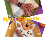 ハロウィンの朝食♡おてて付きねこぱん♡作り方13写真