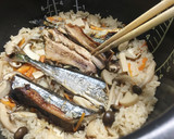 香ばしさんまときのこの炊き込みご飯作り方5写真