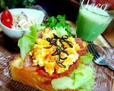 漫画飯風☆大満足♪ベーコンレタストースト作り方8写真