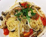 秋の味覚☆キノコとトマトのスパゲッティ作り方7写真