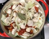 鶏胸肉とキャベツのトマト蒸し鍋作り方3写真