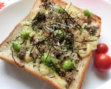 磯香る❀黒酢チア×枝豆和トースト作り方5写真