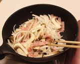 ベーコンときのこのダブルトマトパスタ作り方8写真