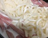 タジン鍋で、カルボナーラ風うどん作り方5写真