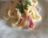 タジン鍋で、カルボナーラ風うどん作り方7写真