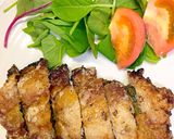 簡単な大葉と梅肉入りの焼き揚げとんかつ作り方5写真