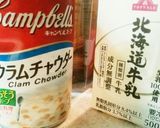 缶で簡単！クラムチャウダースープパスタ作り方1写真