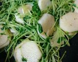 時短☆白だし 長芋と豆苗の炒め物作り方4写真