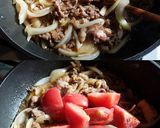 甘辛くて美味しい牛肉とトマトの炒め丼作り方5写真