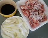10分あれば♪豚こまと長ねぎの甘酢炒め作り方1写真