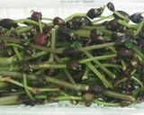 ミズの実と豚肉の炒めもの作り方1写真