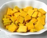 HMで金時豆入りかぼちゃケーキ♪作り方1写真