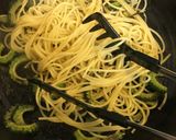 節約時短味付けなし！ゴーヤの塩昆布パスタ作り方4写真