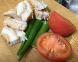 車麩とトマト、オクラの煮物作り方1写真