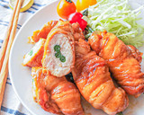 夢の共演！？豚肉とささみの肉肉巻き〜♪作り方10写真