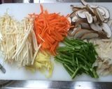 細切り野菜の中華風ピリ辛生姜あん作り方1写真