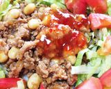 本格的に！寄せてます！タコライス＋大豆作り方6写真