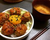 簡単美味しいふんわりジューシーつくね丼作り方5写真