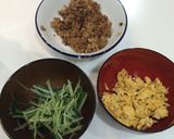キヌア入りそぼろの三色丼作り方11写真
