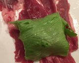 博多風♬ 牛肉の 明太レタス巻き作り方2写真