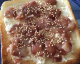 クリームチーズとうずら豆の甘煮トースト作り方4写真