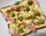 ゆで卵×ベーコンのバジルカレートースト作り方6写真