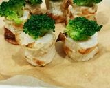 ぼたん焼きちくわにブロッコリー盆栽風作り方3写真