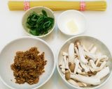 キヌア入り肉味噌としめじの簡単★秋パスタ作り方1写真