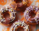 スライス生チョコで＊蜘蛛の巣ドーナツ作り方15写真