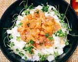 サイコロヤマイモと韓国風あじのなめろう丼作り方4写真