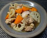 鶏とレンコンの煮物作り方2写真