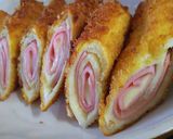 食パンでクルクルマキマキハムチーズ！作り方3写真