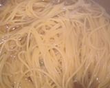 白菜豆苗舞茸魚介のスープパスタ作り方3写真