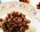 焼肉味！挽き肉牛蒡そぼろ作り方5写真