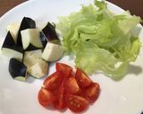 簡単☆美味しい☆秋ナスのタコライス丼作り方1写真