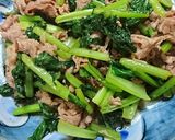 小松菜と豚肉のオイスターソース炒め作り方4写真