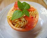 サーモンとグレープフルーツのピンクパスタ作り方5写真