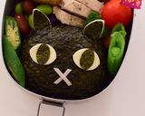 【キャラ弁】ピックとお揃い黒ネコ弁当作り方5写真