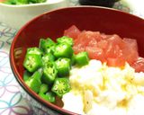 サクネバ♡おくら山芋まぐろ丼♡作り方4写真